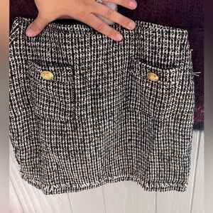 Bishop + Young Black and White Tweed Skirt NWT Small